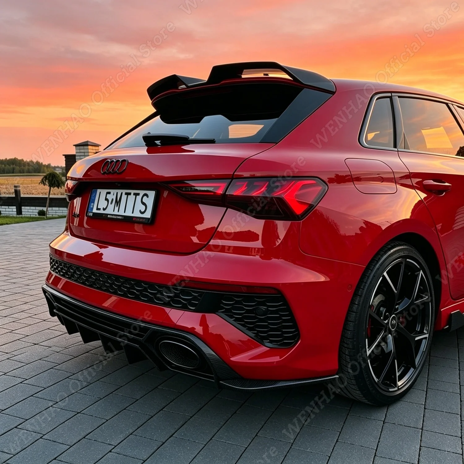 For Audi A3 S3 RS3 8Y Sportback 2021-2024 Car Rear Trunk Boot Roof Lip Lid Spoiler Cap Rear Roof Lip Spoiler Splitter Bodykit