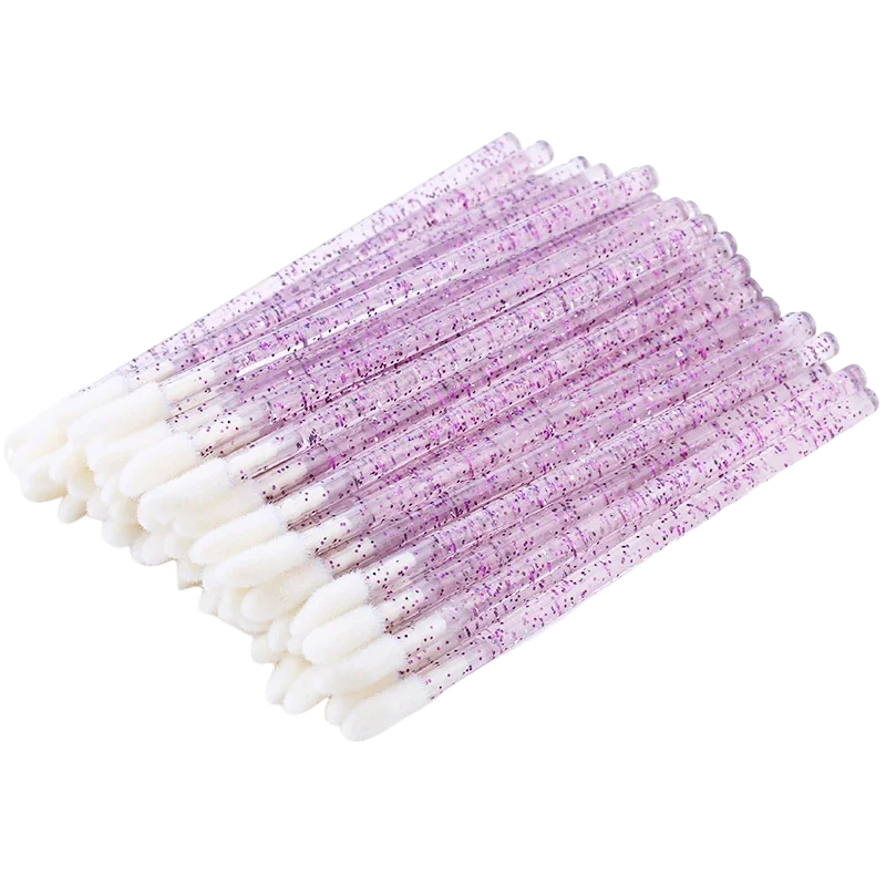 50/100 Uds herramientas cepillos de pestañas cepillo de labios pinceles de maquillaje desechables de cristal aplicador de lápiz labial varillas extensión de pestañas maquillaje