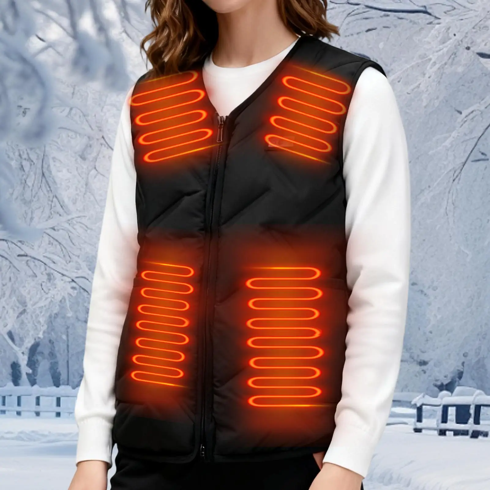 سترة ساخنة للرجال 3 إعدادات لدرجة الحرارة ملابس خفيفة الوزن شحن USB 7 مناطق تسخين قابلة للغسل سترة تدفئة لكبار السن