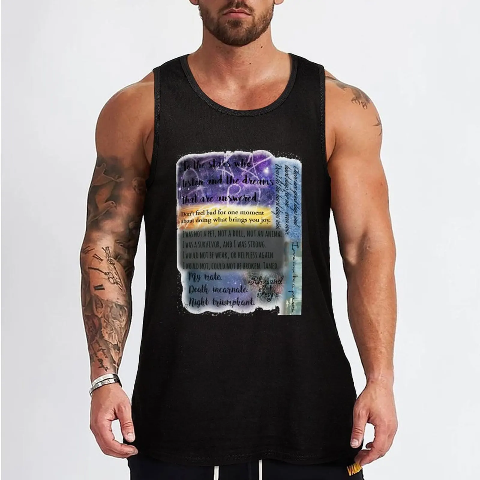 ACOTAR QUOTE COLLAGE Tank Top T-shirt for fitness Gym clothes bodybuilding t shirt