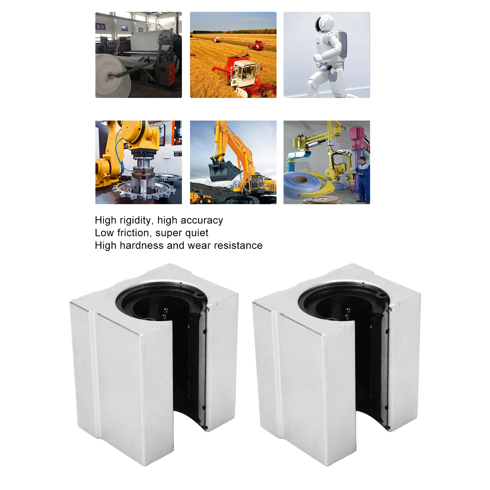 Open Sliding Ball Bearing Block SBR25UU Aluminum Alloy Wear Resistant Linear Movement Block for Industry Bearing Block