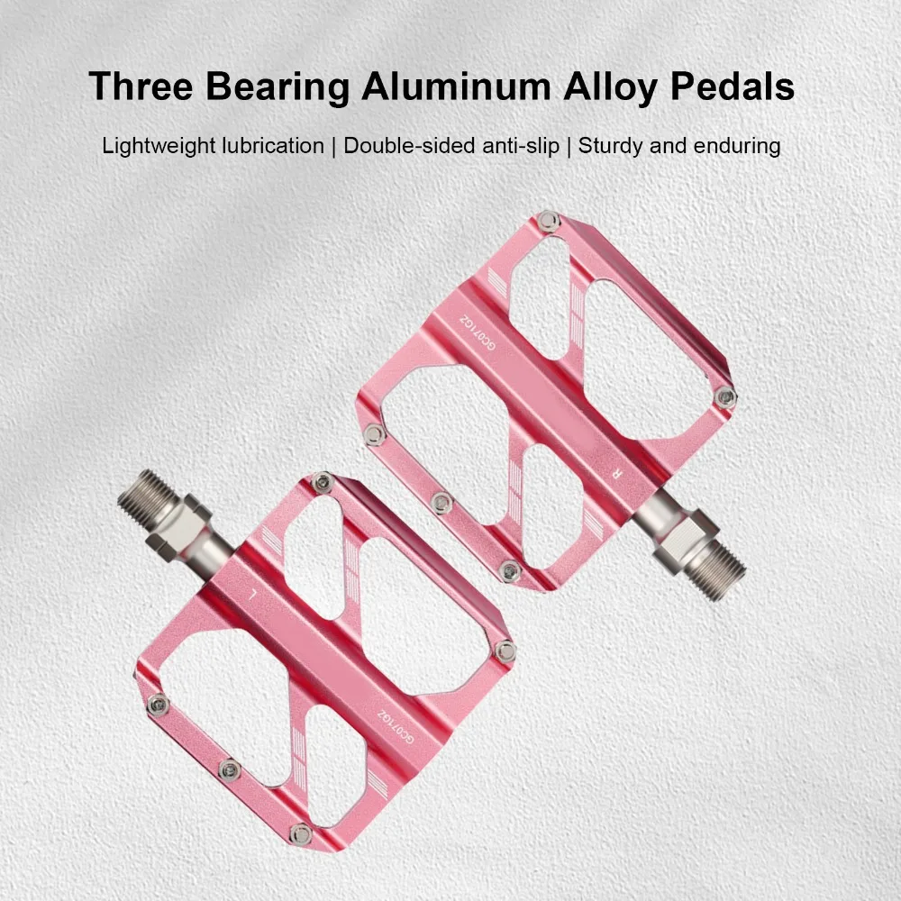 Aluminum Alloy Bike Pedals Non-Slip with Anti Slip Pins Road Bike Pedals 9/16 Inch Thread Chrome Molybdenum Steel Axle