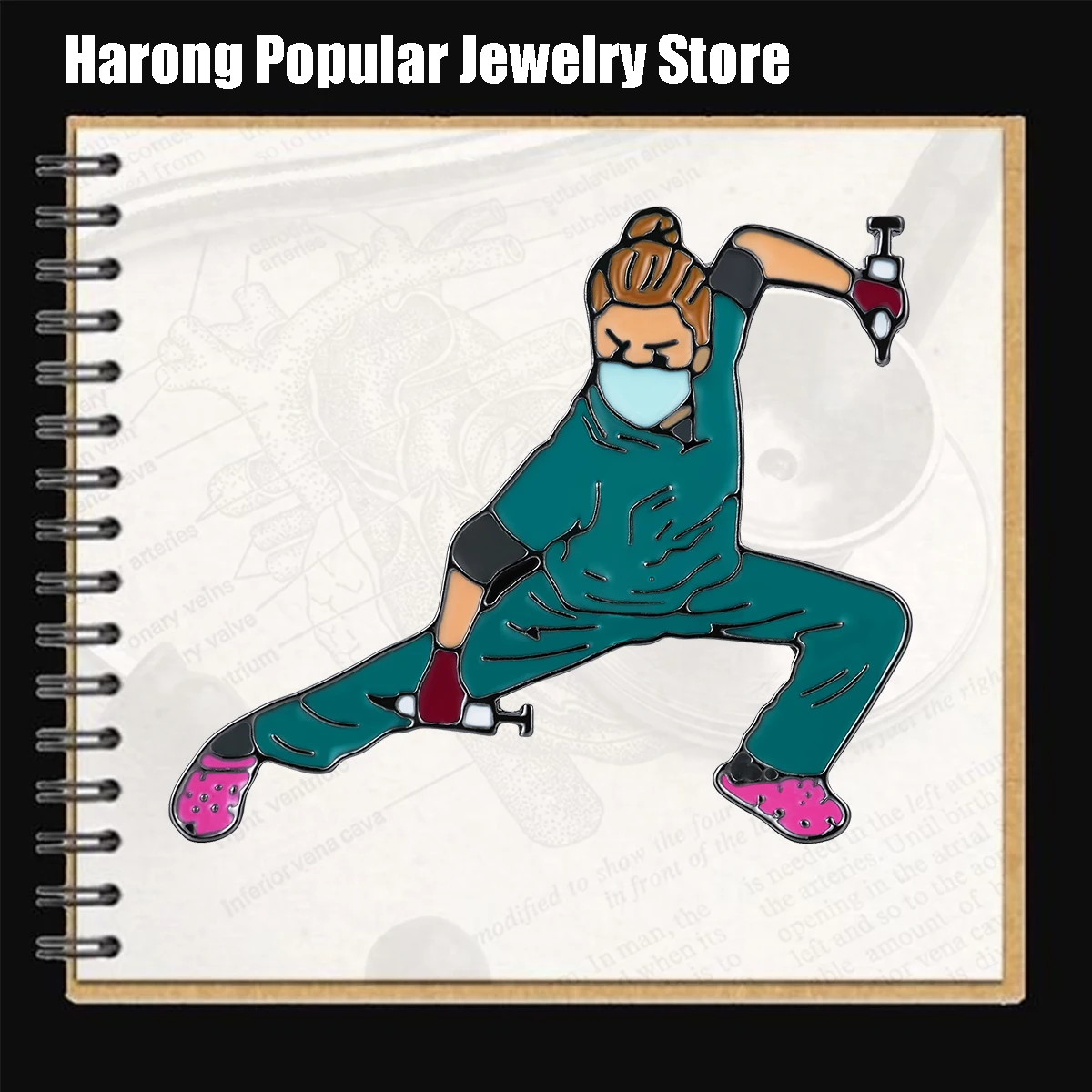 

Harong Creative Nurse Doctor Enamel Pin Brooch Funny Medical Kung Fu Nursing Lanyard Lapel Bag Badge Gift for Student Colleague