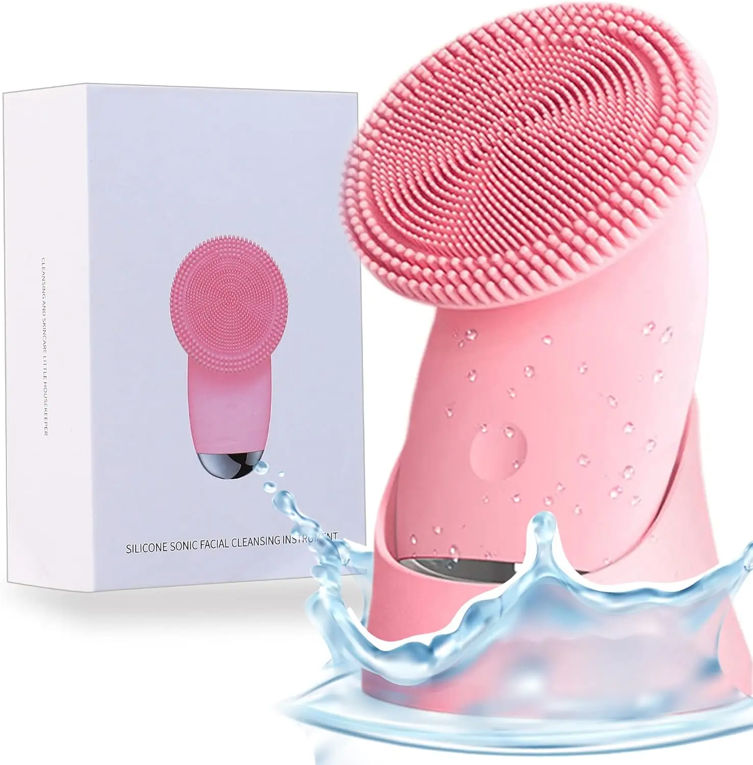 Soft Silicone Facial Cleansing Brush Face Scrubber Rechargeable Waterproof Skin Care Tool for Cleansing Exfoliating andMassaging