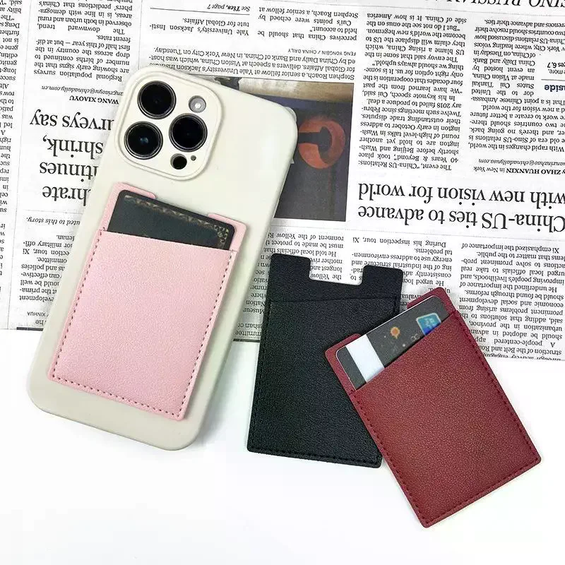 PU Leather Phone Back Card Sticker Strong Adhesive Slim Design For Daily Use Business Travel Outdoor Use