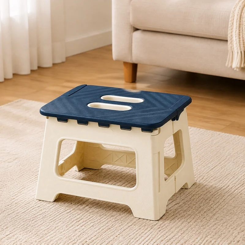 Portable Foldable Outdoor Stool with Handle, Lightweight Non-Skid Seat for Fishing, Camping, and Hiking