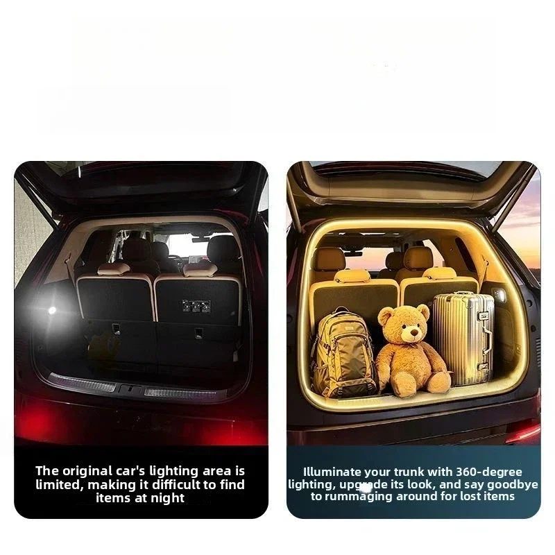 For Xpeng GX 2026 2027 Car Trunk LED Light Ambient Interior Decorative Lamp Cargo Area Glow Light Protection Accessories