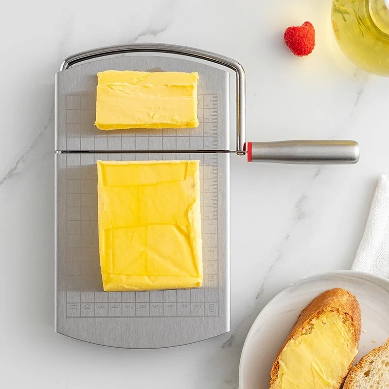 

1Pc Cheese Slicer, Stainless Steel Cheese Cutter with Measurements, Heavy Duty Butter Cutter, Baking Tools, Kitchen Gadgets