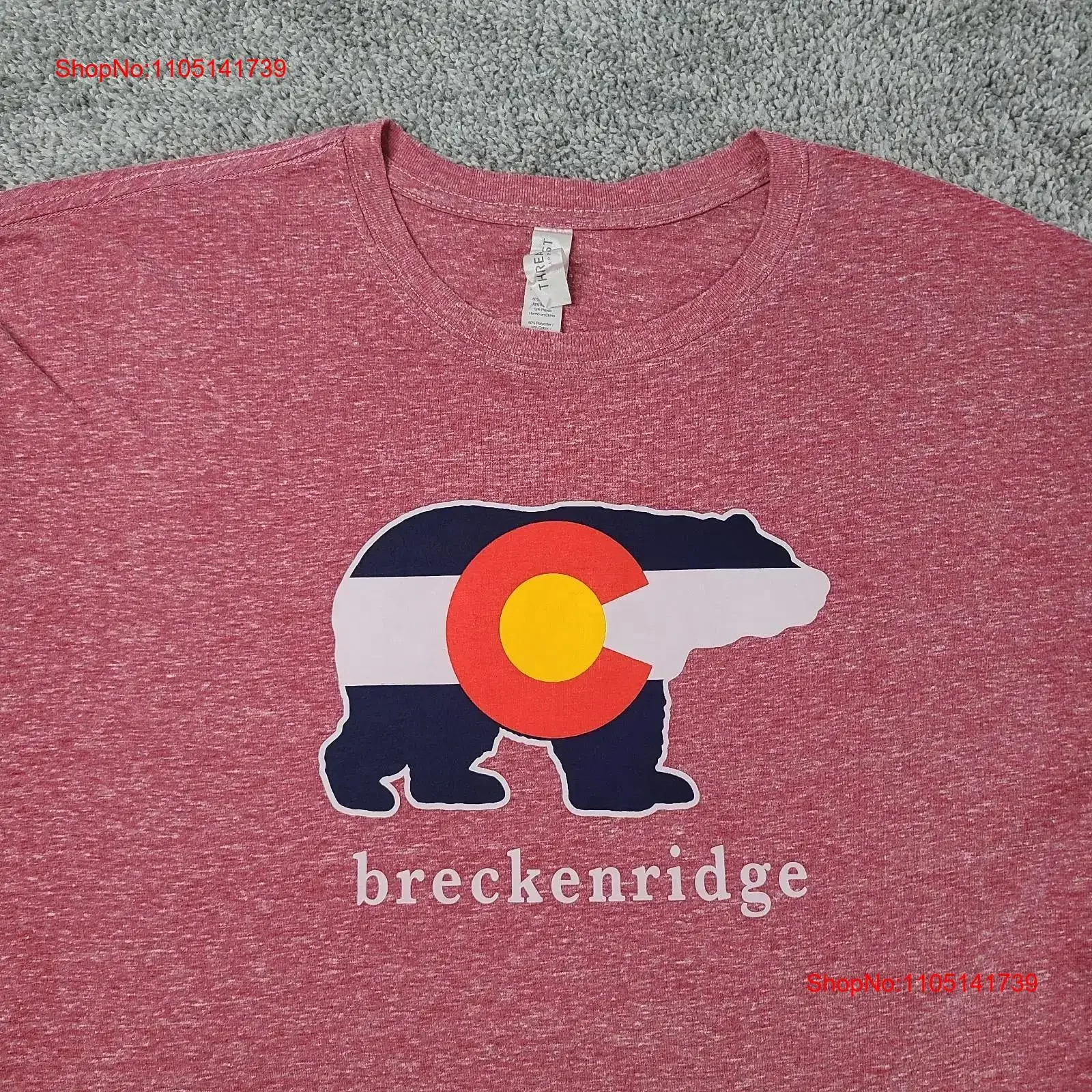 

Breckenridge Colorado T Shirt XL Slim Fit Light Red Pink vintage Washed Stretched Slightly streetwear fashion