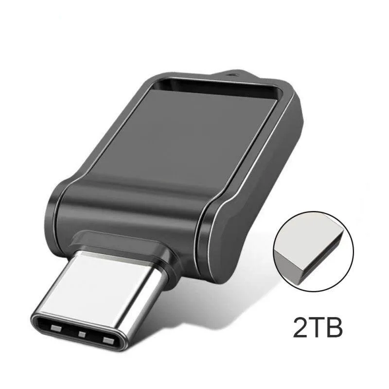Flash-Laufwerk 2TB Hochgeschwindigkeits-USB 3.2 Typ-C OTG Metall-USB-Stick 2TB Tragbarer Speicher-USB-Stick zur Datenspeicherung von Fotos 2026 Neu