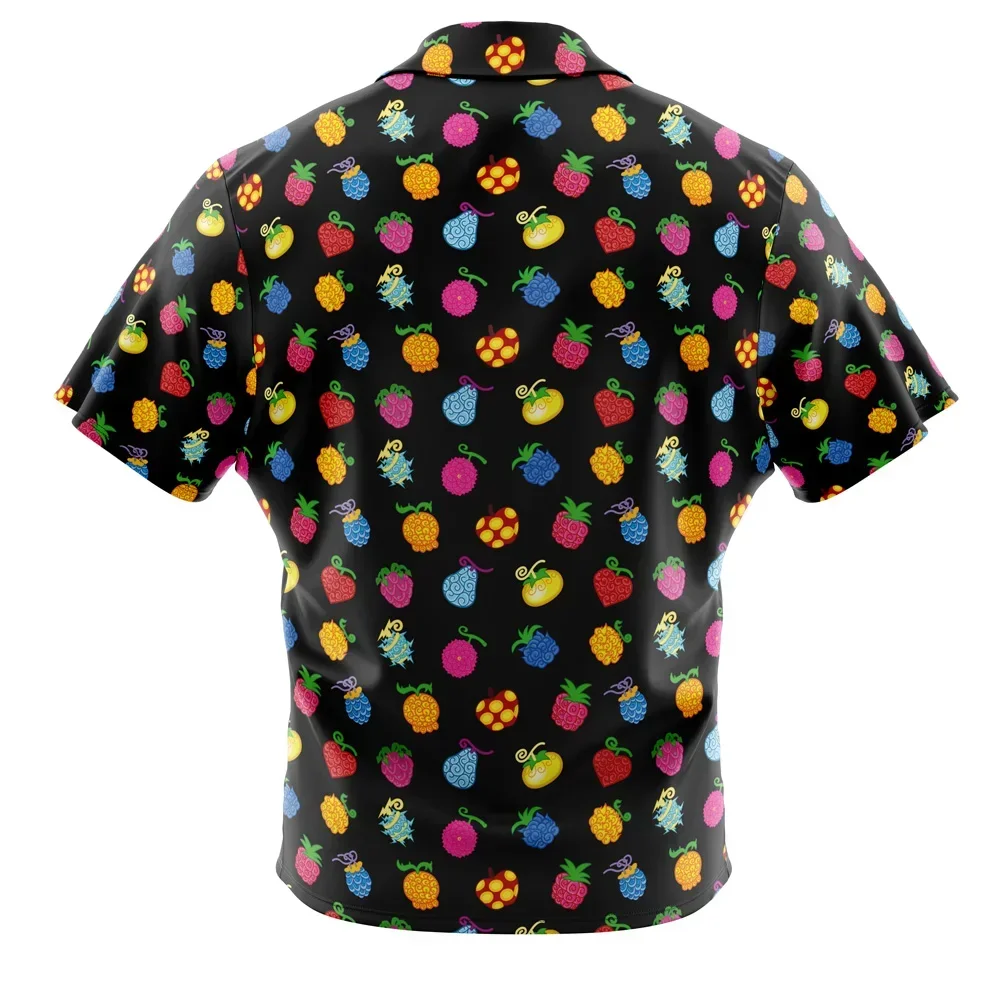 قطعة واحدة من فاكهة الشيطان قطعة واحدة بأزرار لأعلى قميص هاواي موضة الاتجاه تنفس فضفاض متعدد الاستخدامات عادية رياضية الصيف الرجال