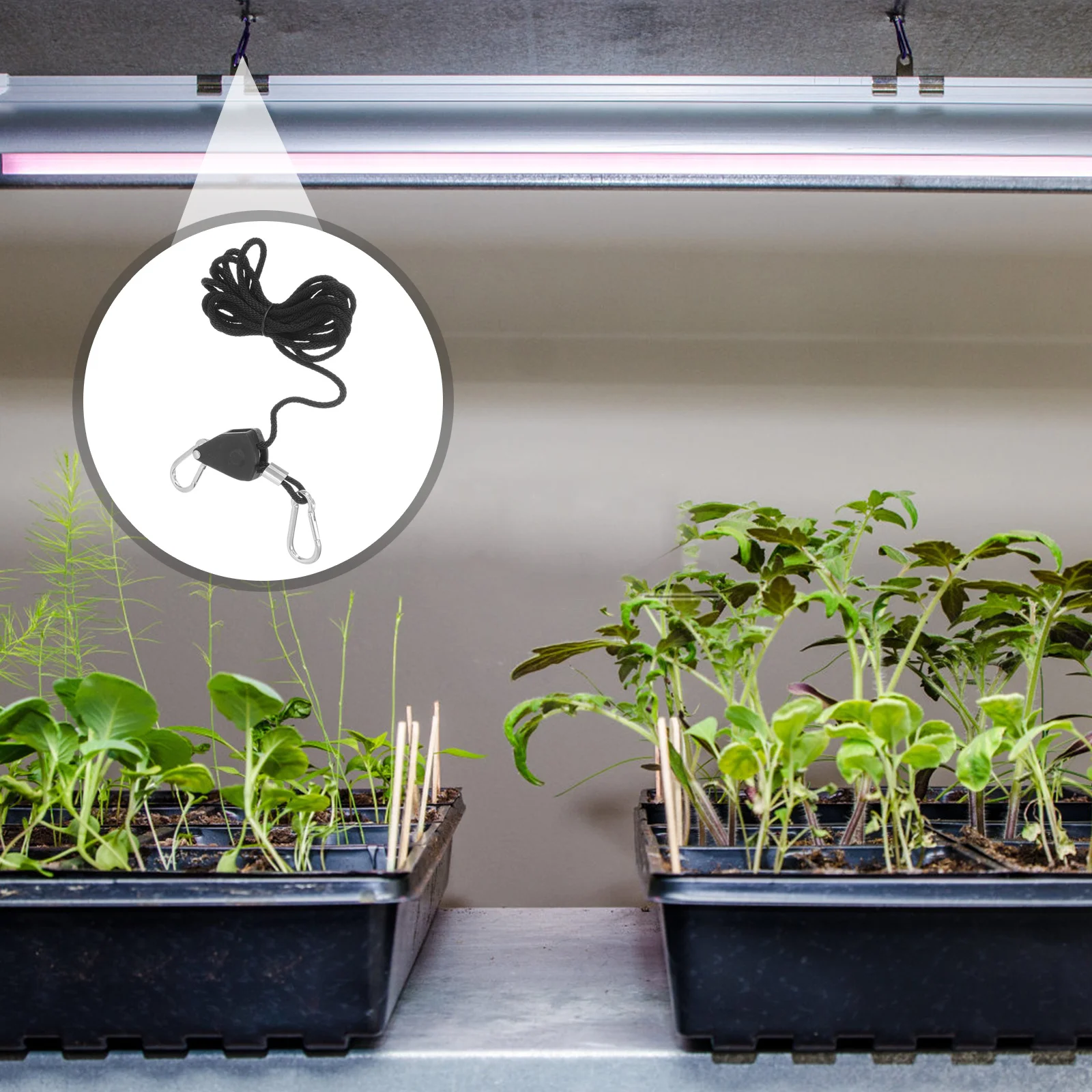 

2 шт. сверхмощные вешалки с храповым механизмом, регулируемый светильник для выращивания растений, фиксирующие зажимы для шкива для гидропонных садовых светильников