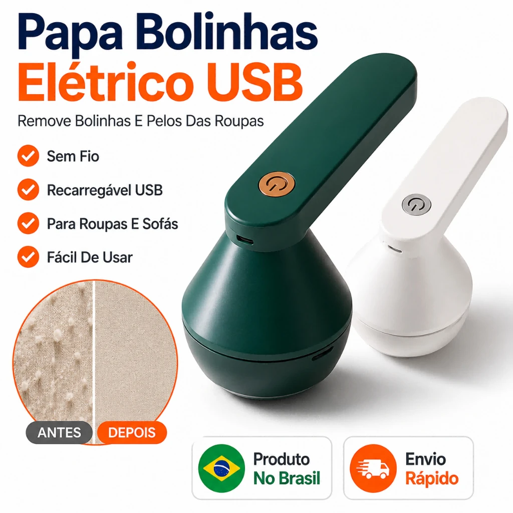 Removedor de Pelos Elétrico USB Recarregável Papa Bolinhas para Roupas, Sofás e Uso Doméstico