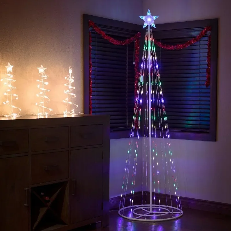 1.5/2m Controlchristmas Light NEW LED Christmas Tree Indoor Outdoor Decoration Metal Ring Led String Light Decorative Light