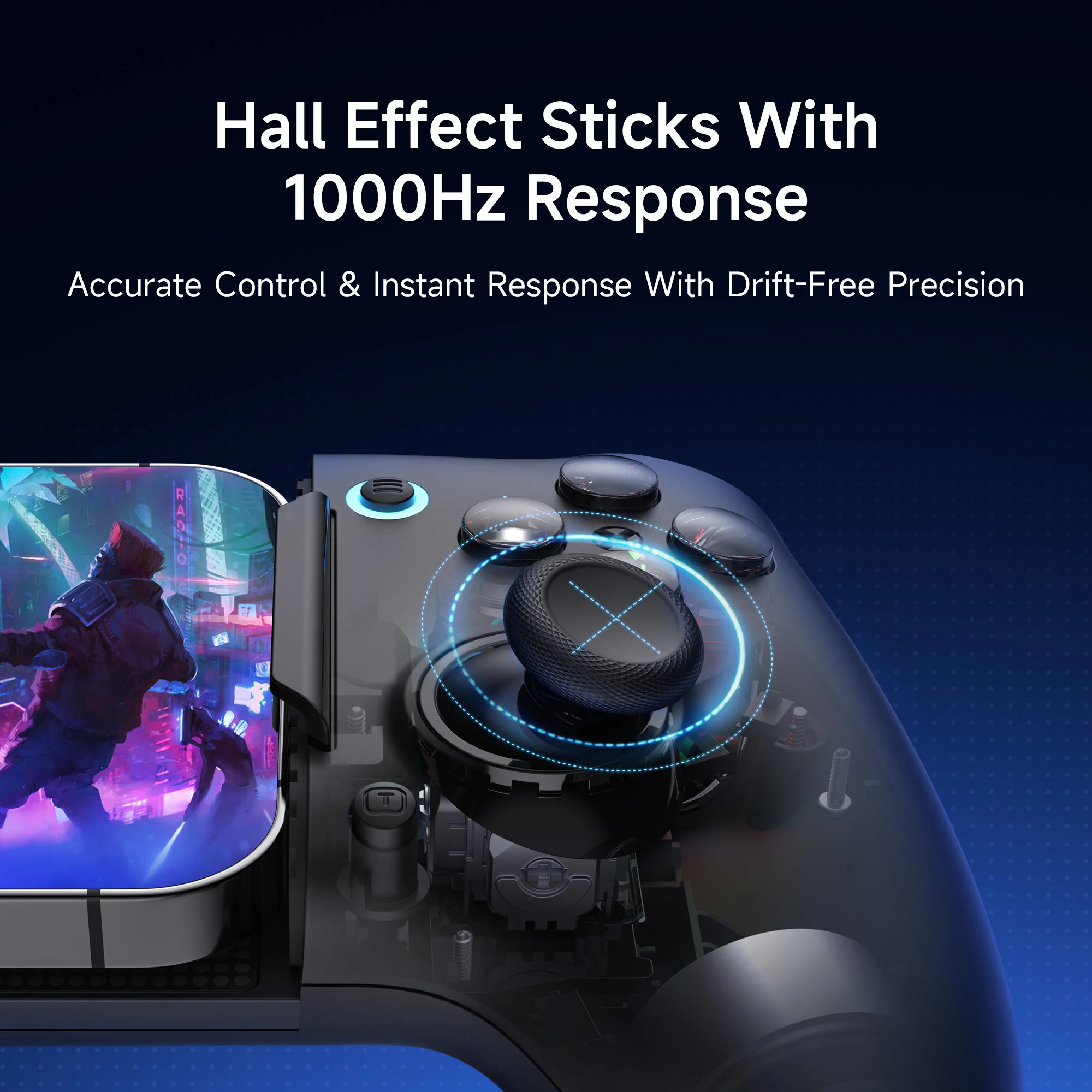 EasySMX M20 Mobile Gaming Controller RoSync Rotating ABXY 1000Hz