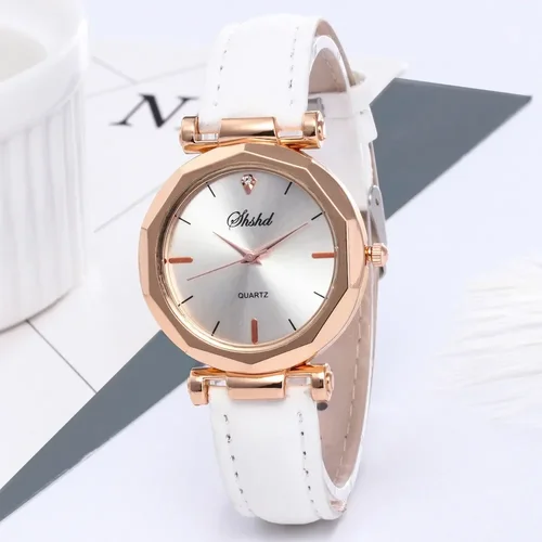 Imagen 2 del producto Reloj de negocios informal para mujer, Relojes de Cuero para mujer, reloj de pulsera de cristal de cuarzo analógico de lujo, moda