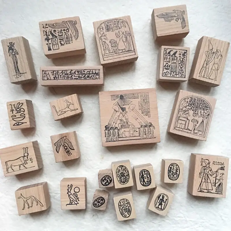 Stamp Scrapbooking Egypt Journaling Diary Decoration Deco Stationery DIY Craft Vintage Scrapbook  Wooden Stamps