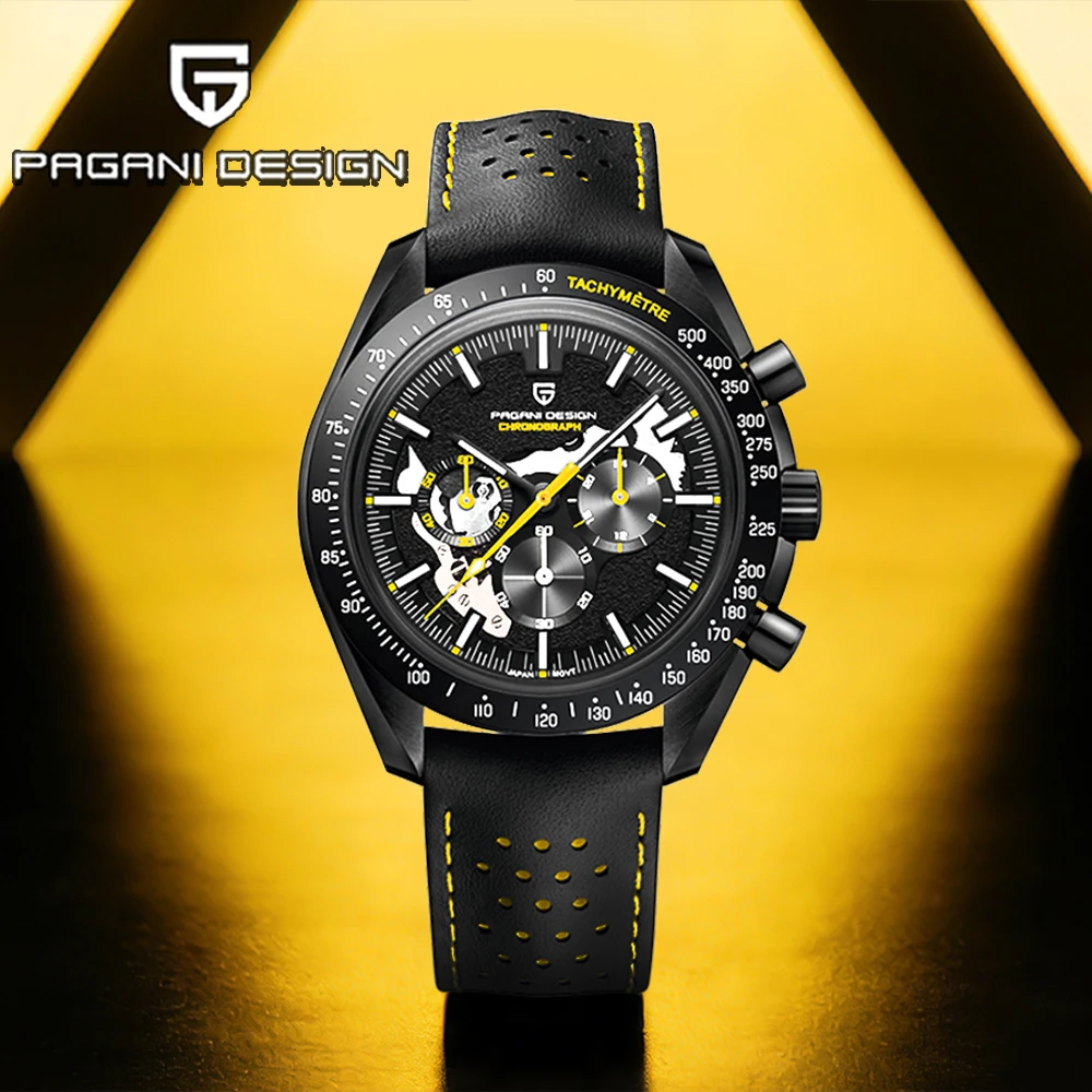 2026 Neue Pagani Design Monduhren Luxus Herren Quarzuhr Skelett Sport Chronograph Top AR Saphir Wasserdicht Reloj Hombr