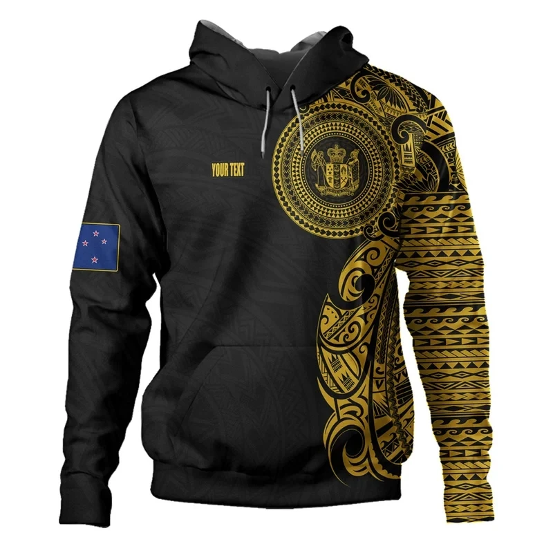 

New Men's Spring and Autumn Sports Shirt New Zealand Maori Pattern 3D Printed Hoodie Unisex Street Leisure Sports Hoodie Q0065