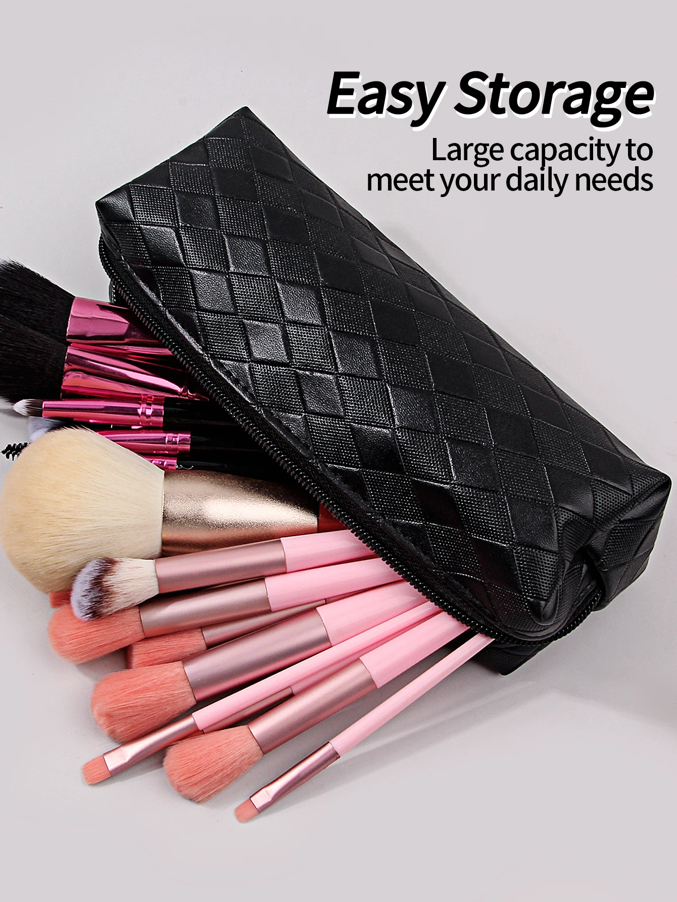 

Fashion Brow Pencil Bag Makeup Brush Eyeshadow Brush Storage Set Dust-Proof Simple Portable Travel Bag Specific