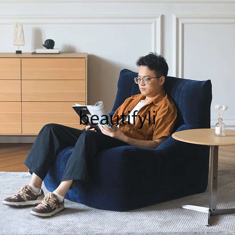 

zqqqqItalian minimalist lazy sofa sleepable reclining living room bedroom leisure single sofa lunch break recliner