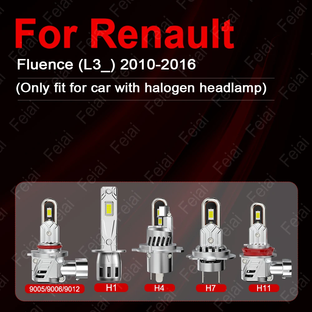 For Renault Fluence Headlight LED Bulb Fluence Accessories 2010 2011 2012 2013 2014 2015 2016 Car Headlights Auto Headlamps LED