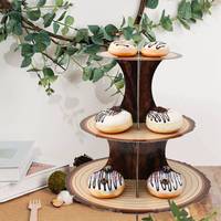 Wooden Stake Cake Stand Wild One Forest Safari Birthday Party Decorations Kids Boy Baby Shower Supplies Cake Support Favors Gift