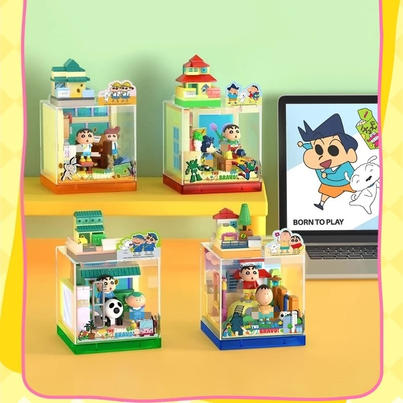 

SEMBO Crayon Shin-chan Building Blocks Children's Creative Hand-assembled Joy Chorus Room Amusement Park Toy Ornament Model