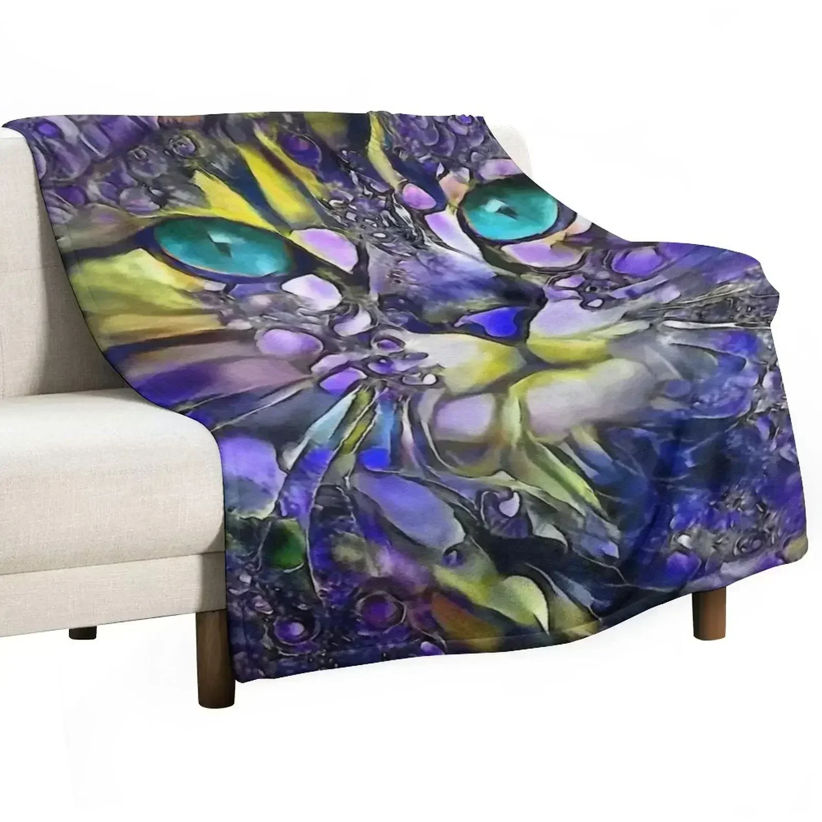 

Violet, cat Throw Blanket Warm Cozy Throw Blanket for Living Room Couch