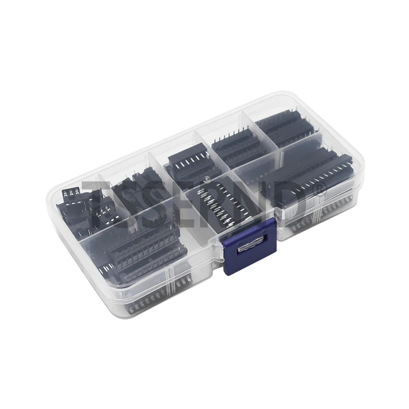 66PCS/Set DIP IC Sockets Adaptor Solder Type Kit 6,8,14,16,18,20,24,28 pins Integrated circuit IC Chip Socket