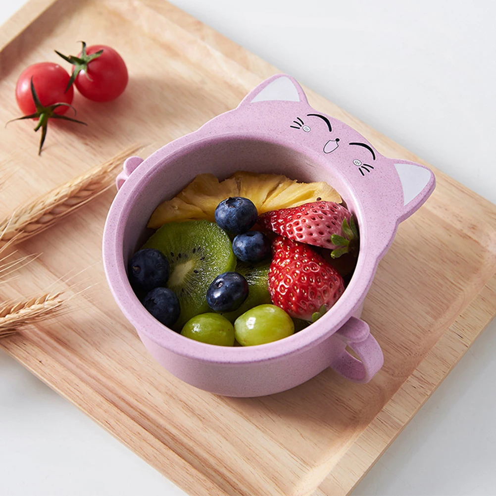 

Cute Cat Design Bowl Cereal Amphora Kids Baby Bowls Microwave Dishwasher Safe for Children