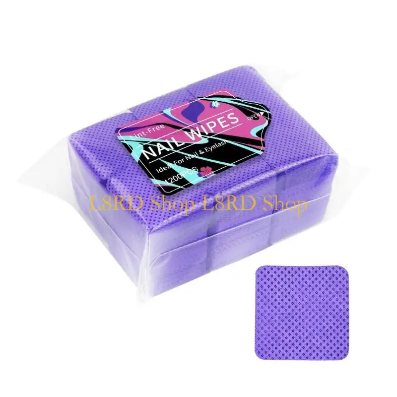 L8rd Nonlinting Dail Pipes 1200pcs المسامير البولندية مزيل وسادات رموش قابلة للامتصاص تمديد مناديل تنظيف