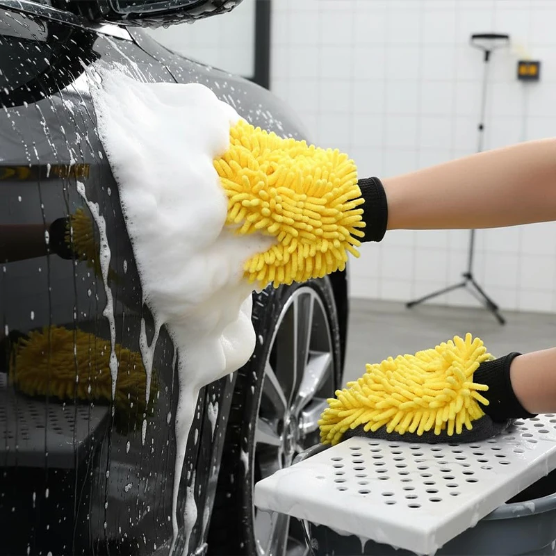 Double-Sided Car Wash Mitt, Soft Lint-Free Cleaning Glove, Scratch-Free Auto Detailing Tool
