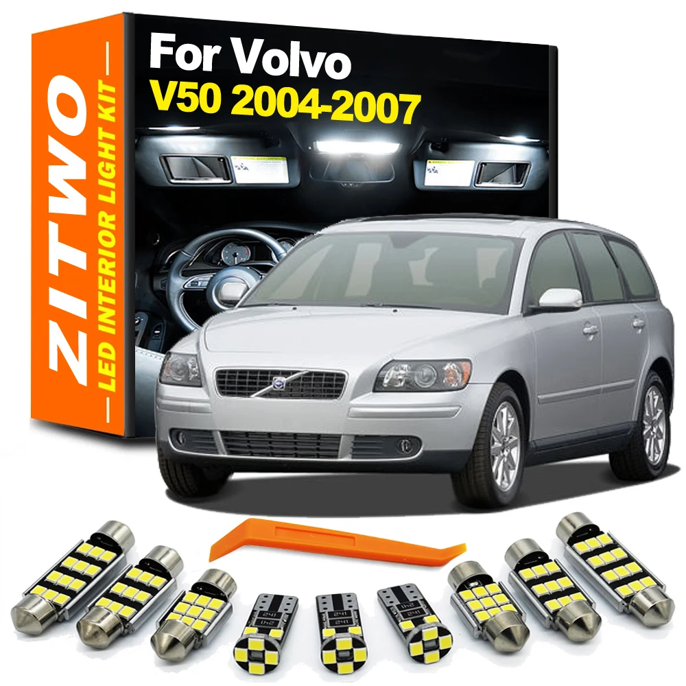 ZITWO 13 ชิ้นสําหรับ Volvo V50 2004 2005 2006 2007 รถ Canbus LED ภายในโดมแผนที่เท้า Trunk Sun Visor ชุดหลอดไฟไม่มีข้อผิดพลาด