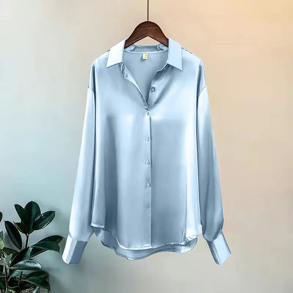 Office Lady Shirts And Blouses Woman Top Autumn Winter Korean Long Sleeve Button Elegance Sweet Casual Fashion Shirts