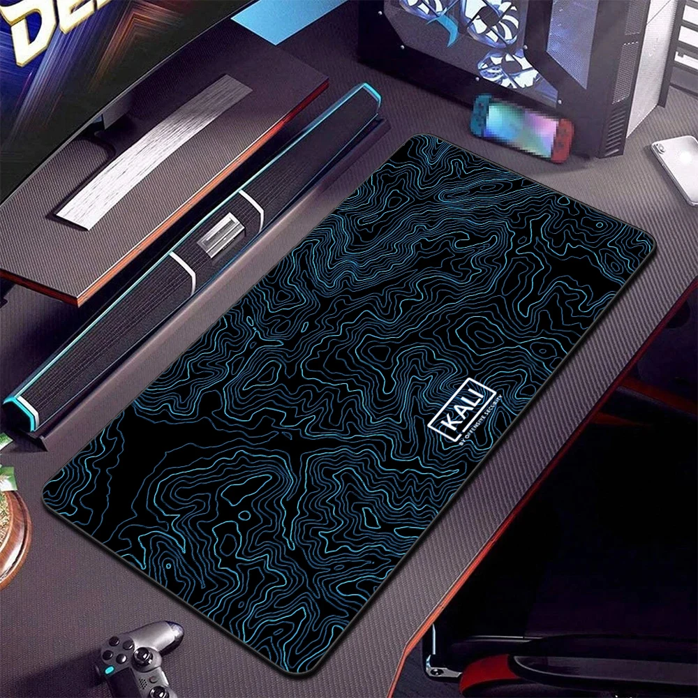 XXL Mousepads Contour Map Gaming Mouse Pad Kali Linux Company Mouse Mat 900X400 Rubber Keyboard Deskmat Kawaii Large for Laptop