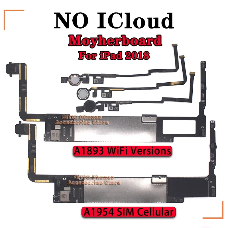 

Original NO iCloud For IPad 2018 Logic Board A1893 WIFI Versions A1954 3G SIM Cellular Versions For IPad 2018 Motherboard