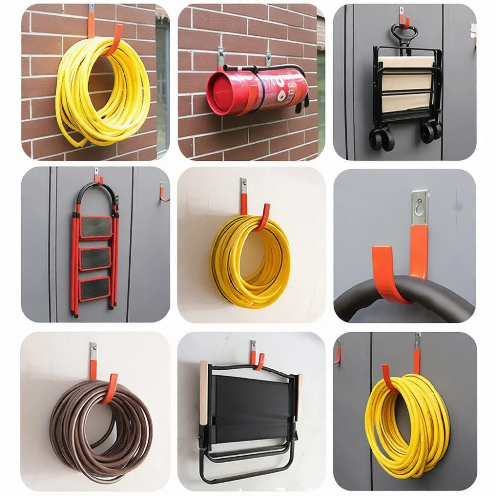 Heavy Duty Garage Wall Hook Steel Storage Hanger For Garden Hose Tools Organization Hardware Utility Organizer Rack