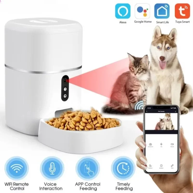 CANBOUN Spill-Proof Intelligent Identification Stainless Steel Pet Feeding Bowl Thick Smooth Metal Food And Water Tray For Cats