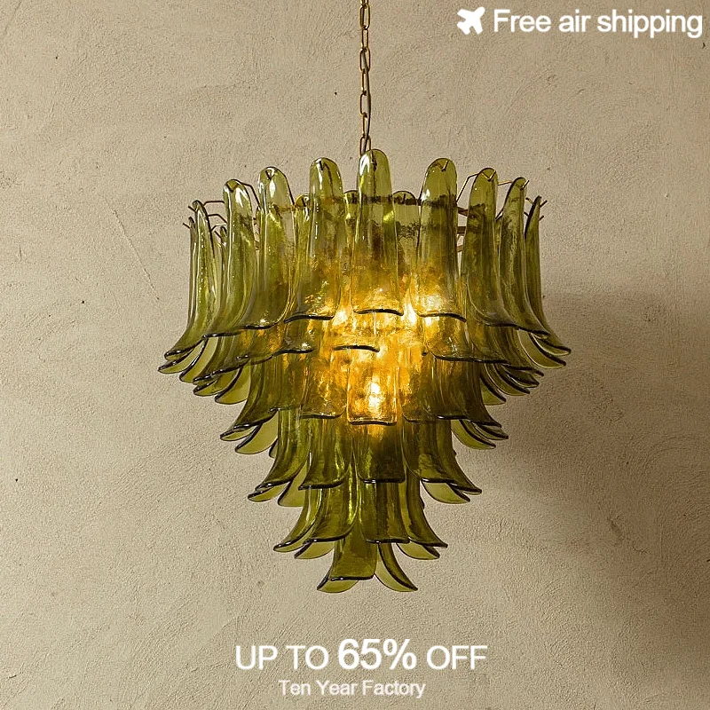 

Modern European Style Green Tree Crystal LED Chandelier with Remote Control Dimmable Hanging Pendant Light for Living Room Home