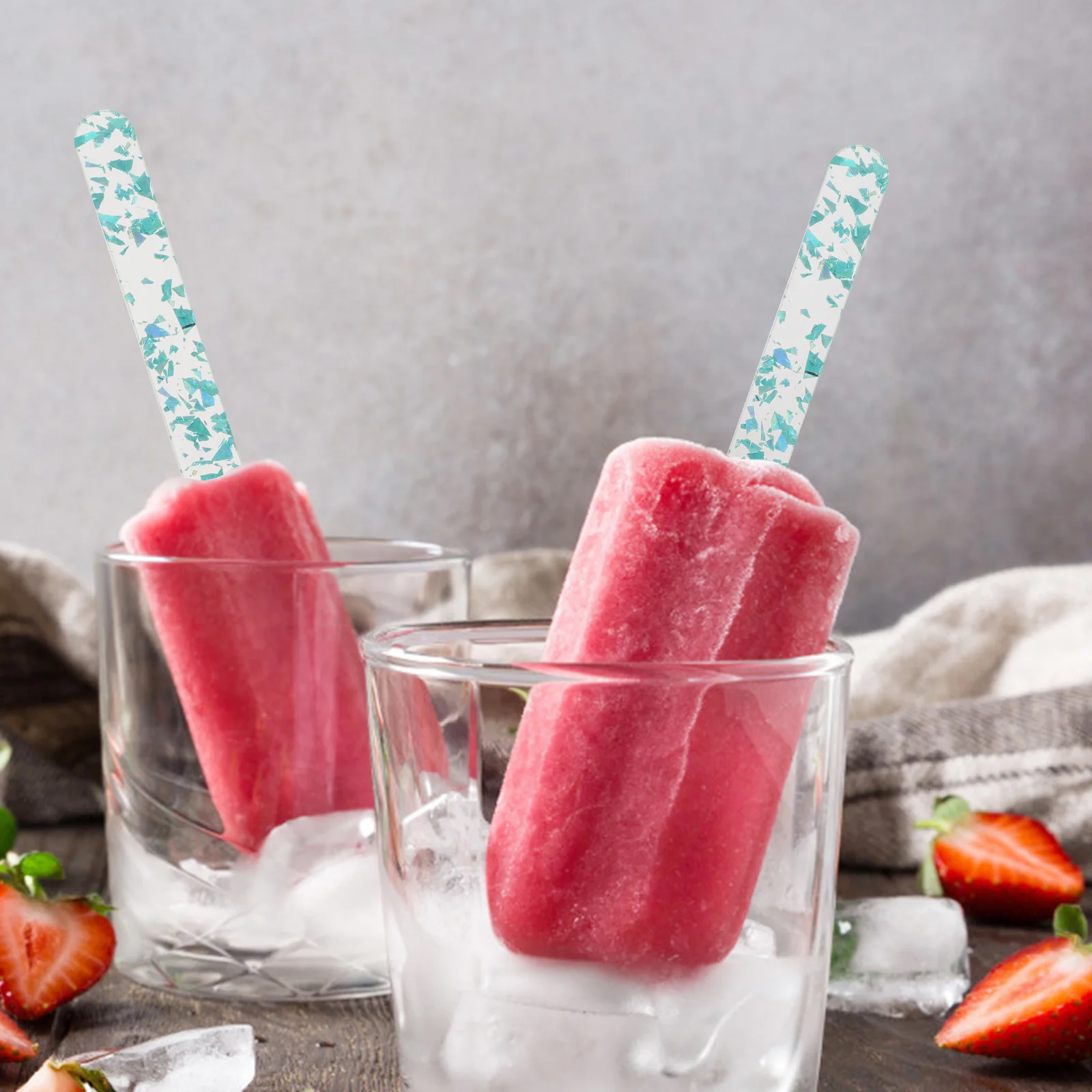 

20pcs Colored Acrylic Ice Cream Sticks Reusable Craft Making Sticks Smooth Surface Lightweight Popsicles DIY Safe Material