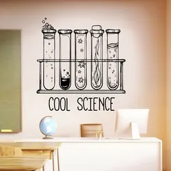 Vintage Laboratory Chemistry Science Wall Sticker Vinyl Interior Art Decor School Classroom Decal Removable Mural Wallpaper A827
