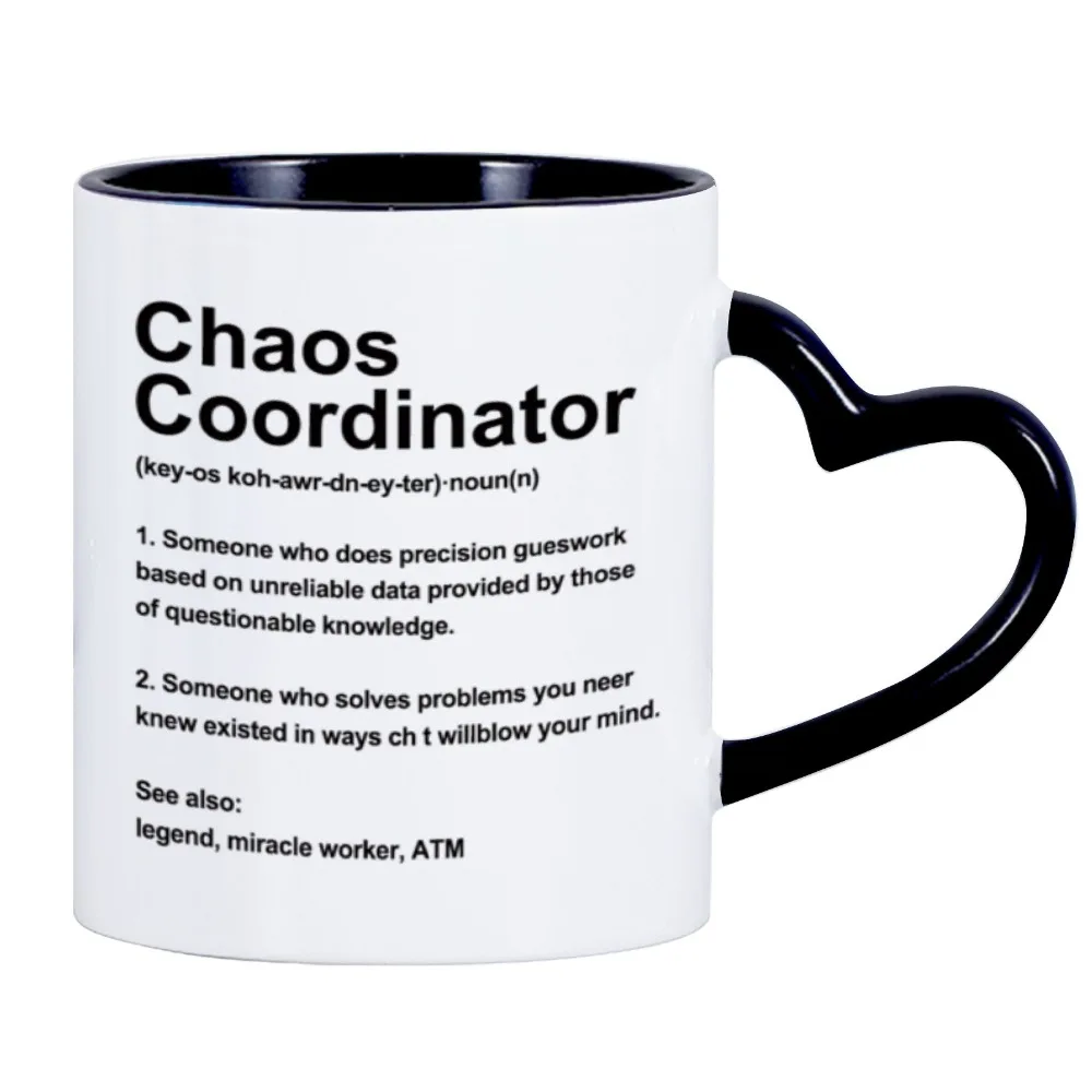 Chaos Coordinator Sarcastic Definition Funny Novelty Gift Mug Coffee Tea Mugs for Mom Family Birthday Christmas Drinkware Gifts