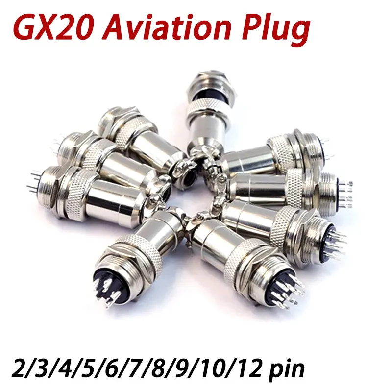 GX20 Aviation Plug 3Pin Male And Female 2-pin 4-pin 5pin Male And Female Socket Connector Plug 6/7/8/9/10-pin Opening Size 20mm