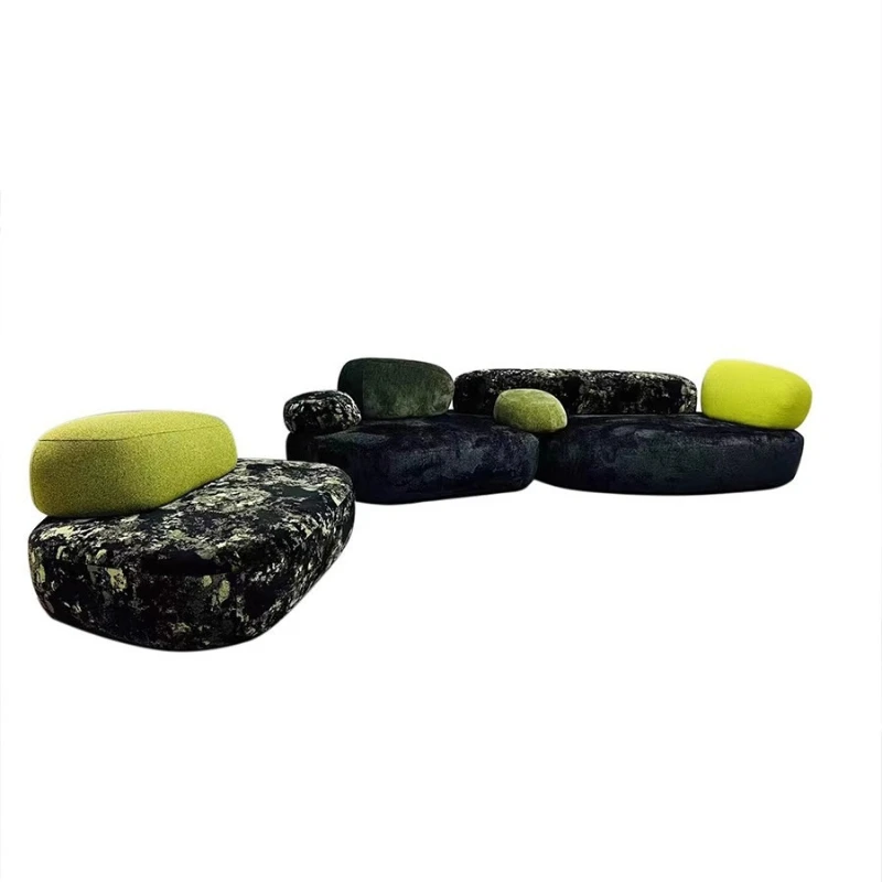 

Italian minimalist creative special-shaped module large flat-floor villa living room combination