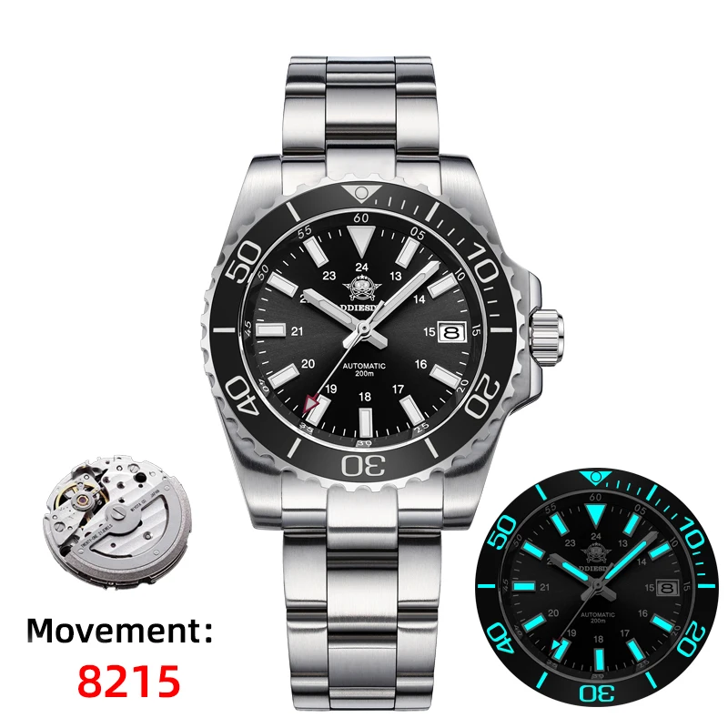 Men's Diver's Watch, 200m Luminous Ceramic Bezel