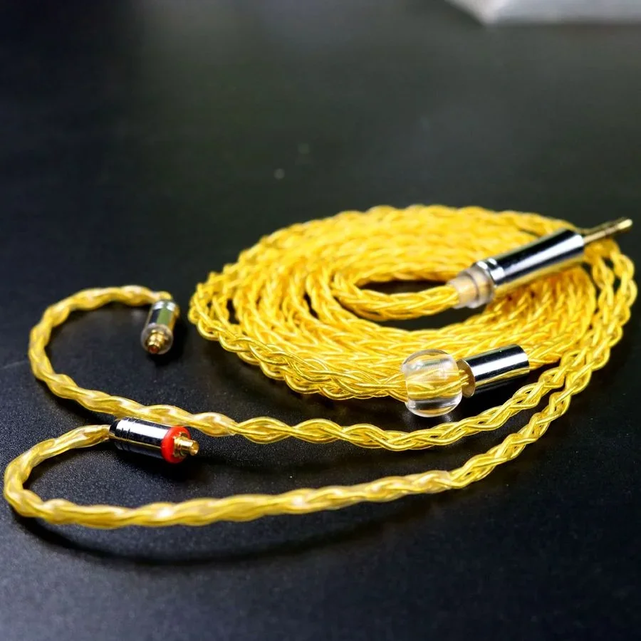 Mới 8 Sợi Vàng Đơn Tinh Thể Đồng Mạ Bạc A2DC MMCX IE80 0.78pin IM QDC Tai Nghe TFZ Độ Trung Thực Cao Tai Nghe Bản Nâng Cấp dây Cáp