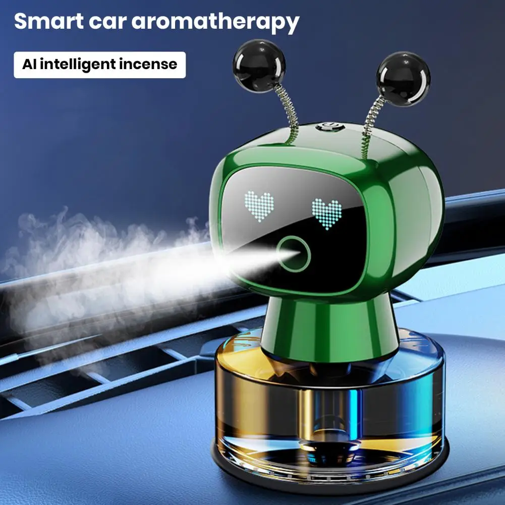 Robot-Shaped Smart Car Air Freshener Aromatherapy 3 Modes Adjustable Long-Lasting Fragrance Essential Oil Diffuser Car Supplies