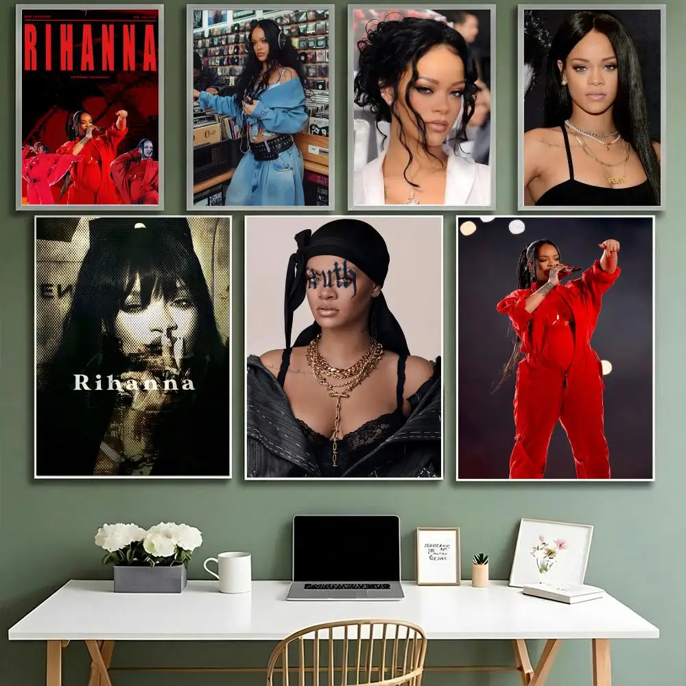 R-Rihanna POP MUSIC ARTIST Poster HD Waterproof High-Toughness Self-Adhesive Wall Decor Universal