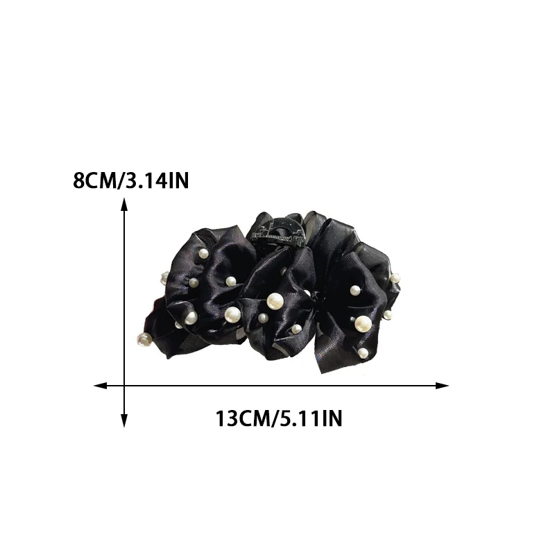 مشبك شعر أنيق على شكل فقاعات لؤلؤية للنساء على الطراز الكوري مشبك شعر كبير على شكل قرش أنيق للفتيات مشبك شعر للرأس الخلفي